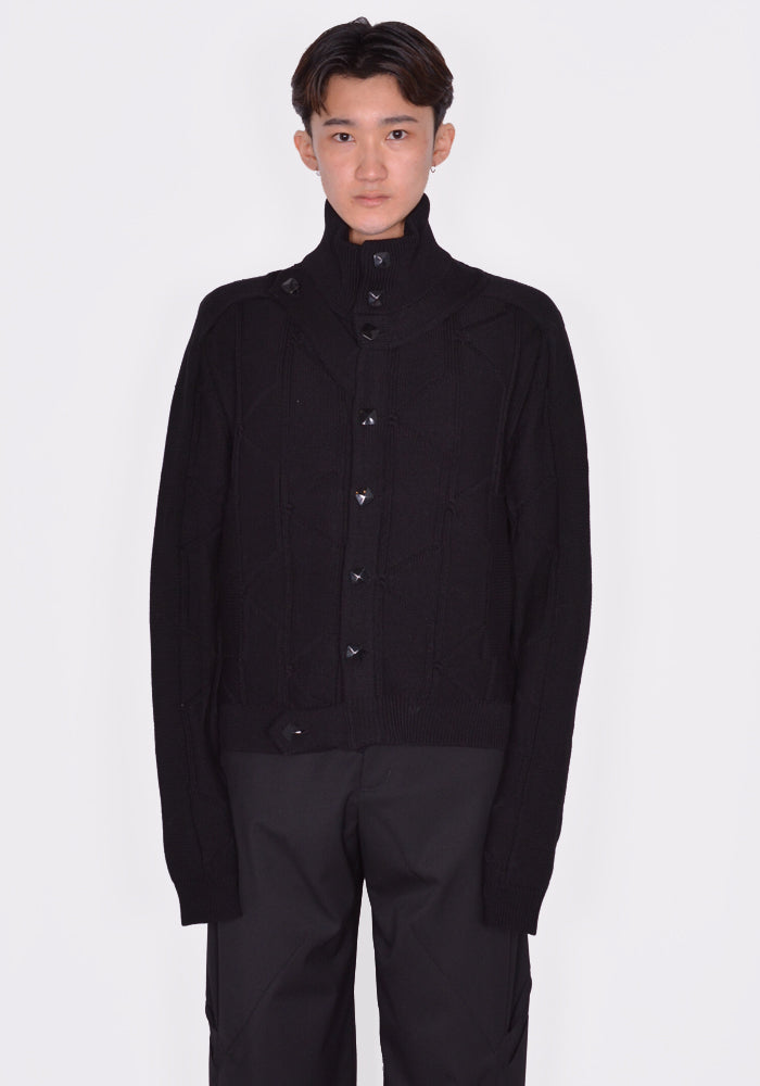 KIKO KOSTADINOV MEN KKSS24KN04-80 MERLI TWINSET CARDIGAN BLACK