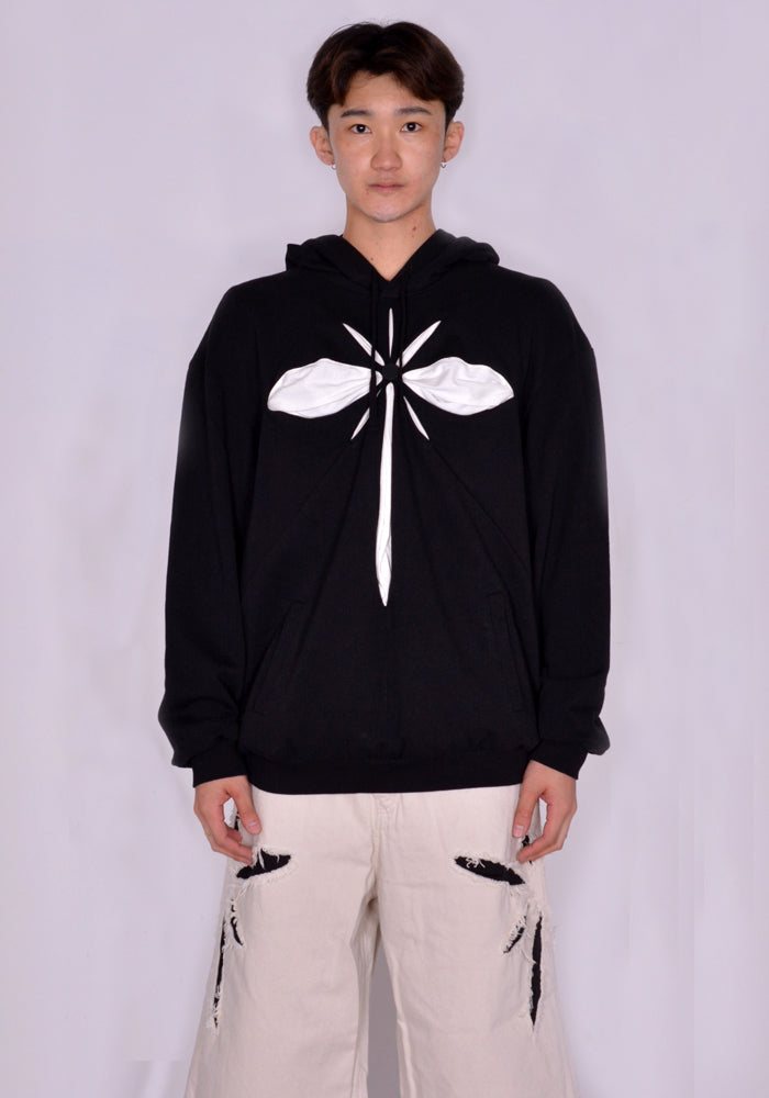 KUSIKOHC ORIGAMI HOODIE BLACK/WHITE SS24 | DOSHABURI Online Shop