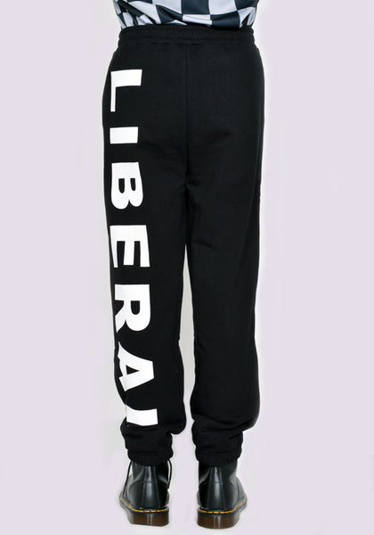 LIBERAL YOUTH MINISTRY LYM04P021 LARGE LOGO PRINT SWEATPANTS BLACK FW23 | DOSHABURI Online Shop