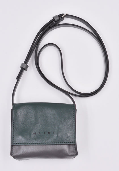 MARNI SBMQ0082U0 MINI MESSENGER BAG GREEN/GREY FW23 | DOSHABURI Online Shop