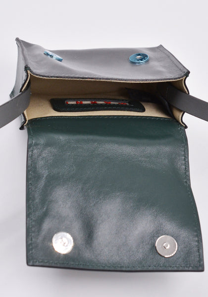 MARNI SBMQ0082U0 MINI MESSENGER BAG GREEN/GREY FW23 | DOSHABURI Online Shop