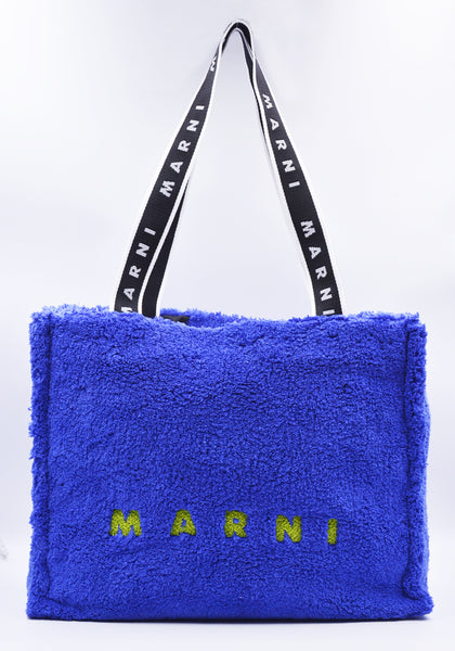 MARNI SHMQ0053Q0 TERRY CLOTH SHOPPING TOTE BAG BLUE SS23 | DOSHABURI Online Shop