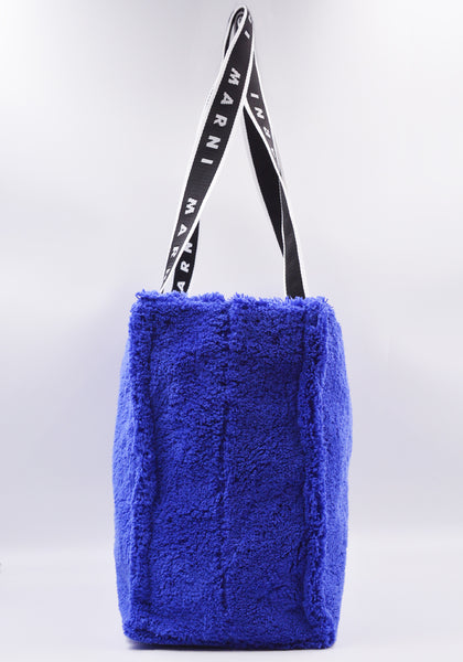 MARNI SHMQ0053Q0 TERRY CLOTH SHOPPING TOTE BAG BLUE SS23 | DOSHABURI Online Shop