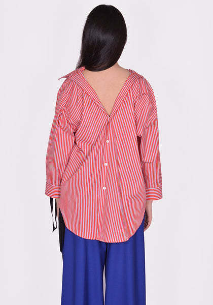 MARINA YEE BACK-TO-FRONT SHIRT RED/WHITE/BLUE SS24 | DOSHABURI Shop