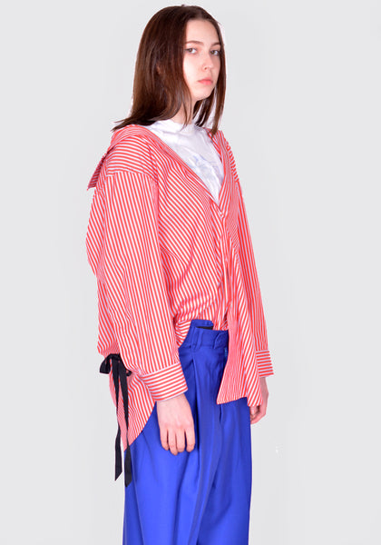 MARINA YEE BACK-TO-FRONT SHIRT RED/WHITE/BLUE SS24 | DOSHABURI Shop