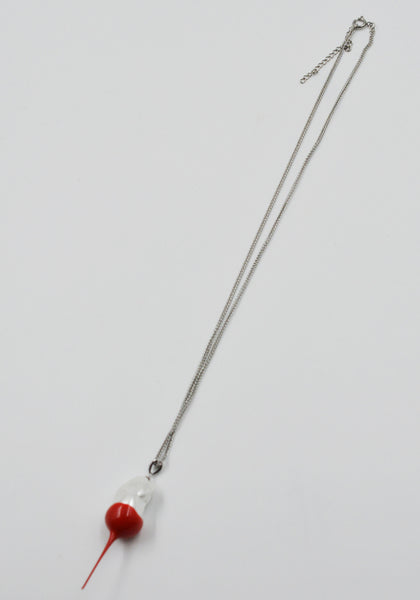 OTTOLINGER 125-903125-01 DIPPED PEARL CHAIN NECKLACE SILVER/RED - DOSHABURI