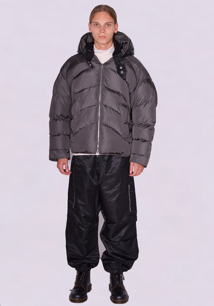 RANDOM IDENTITIES NY-15-22 DUVET PUFFER JACKET CHARCOAL