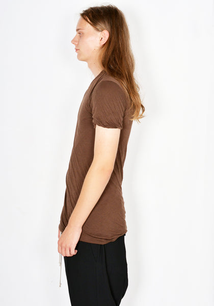 RICK OWENS DOUBLE  LAYERED T-SHIRT BROWN FW23 | DOSHABURI Online Shop