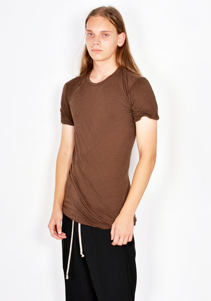 RICK OWENS DOUBLE  LAYERED T-SHIRT BROWN FW23 | DOSHABURI Online Shop