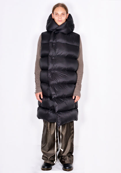 RICK OWENS MEN RU02C7999 NPD3 SLEEVELESS LINER COAT BLACK FW23 | DOSHABURI Online Shop