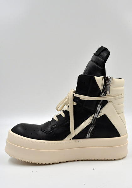 RICK OWENS MEGA BUMPER GEOBASKET SNEAKERS BLACK/MILK FW23 | DOSHABURI  Online Shop