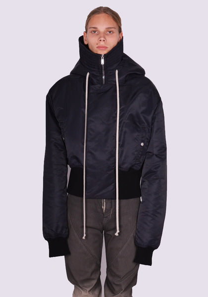 RICK OWENS MEN ROPPED ALICE PARKA JACKET BLACK FW23 | DOSHABURI Shop