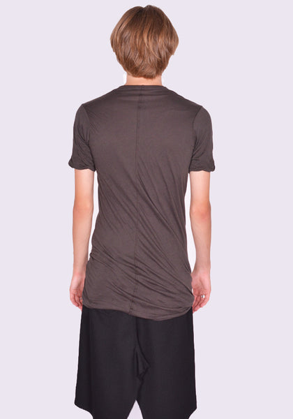 RICK OWENS MEN RU02D6256 UC DOUBLE LAYERED T-SHIRT DARK DUST FW24 | DOSHABURI Online Shop