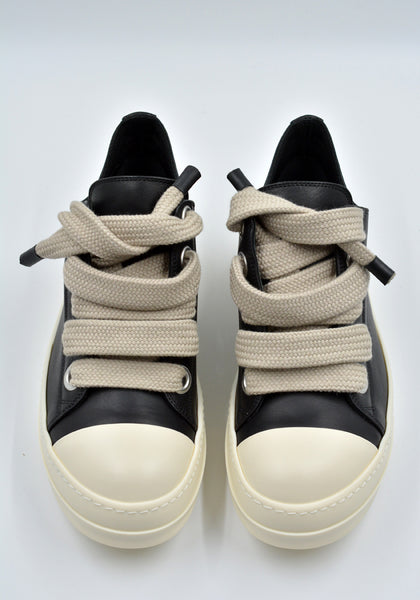 RICK OWENS JUMBOLACED LOW SNEAKERS BLACK FW24 | DOSHABURI Online Shop