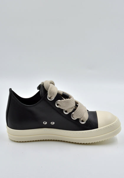 RICK OWENS JUMBOLACED LOW SNEAKERS BLACK FW24 | DOSHABURI Online Shop