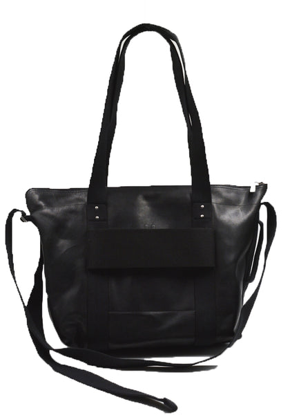 RICK OWENS MEN RA01D0461 TROLLEY LEATHER BAG BLACK SS24 | DOSHABURI Online Shop