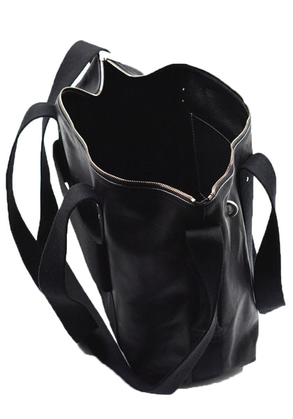 RICK OWENS MEN RA01D0461 TROLLEY LEATHER BAG BLACK SS24 | DOSHABURI Online Shop