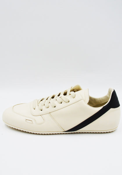 RICK OWENS MEN RU02E1889 LCO MINIMAL SNEAKERS MILK/BLACK/MILK (New Season FW25)