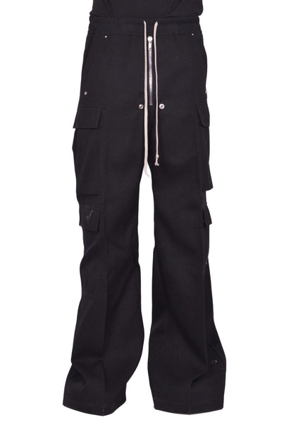 RICK OWENS MEN RR02E1339 WD CARGO BELAS PANTS BLACK