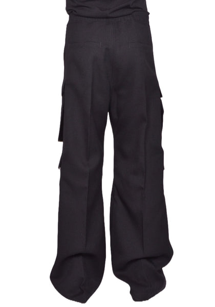 RICK OWENS MEN RR02E1339 WD CARGO BELAS PANTS BLACK