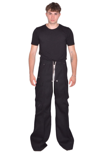 RICK OWENS MEN RR02E1339 WD CARGO BELAS PANTS BLACK