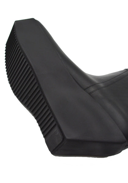 RICK OWENS MEN RU01E5854 LOO SLIVER PLATFORM WINGED KOWBOY BOOTS