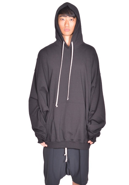 RICK OWENS MEN HUN SWEAT HOODIE BLACK FW26 | DOSHABURI Shop