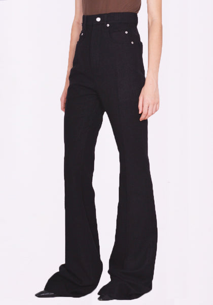 RICK OWENS WOMEN RO02C1329 WN BOLAN BOOTCUTPANTS BLACK FW23 | DOSHABURI Online Shop