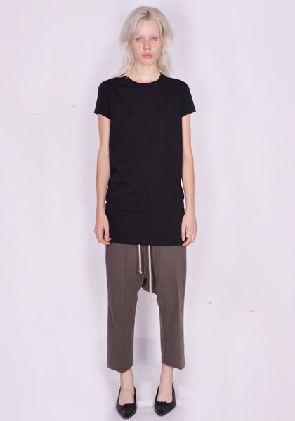 RICK OWENS WOMEN RP02C1203 JA 09 LEVEL T-SHIRT BLACK FW23 | DOSHABURI Online Shop