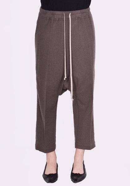 RICK OWENS DRAWSTRING CROPPED PANTS DUST FW23 | DOSHABURI Online Shop