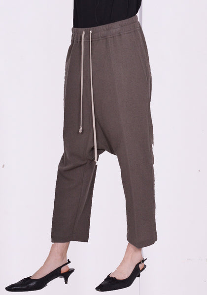 RICK OWENS DRAWSTRING CROPPED PANTS DUST FW23 | DOSHABURI Online Shop