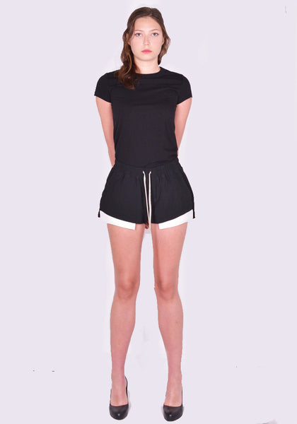 RICK OWENS WOMEN RP02D3316 HY FOG BOXER SHORTS BLACK FW24 | DOSHABURI Online Shop