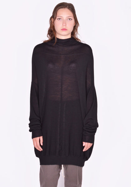 RICK OWENS WOMEN RP02D3615 ML OVERSIZED CRATER KNIT SWEATER BLACK FW24 | DOSHABURI Online Shop