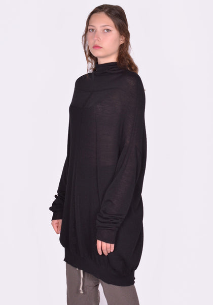 RICK OWENS WOMEN RP02D3615 ML OVERSIZED CRATER KNIT SWEATER BLACK FW24 | DOSHABURI Online Shop