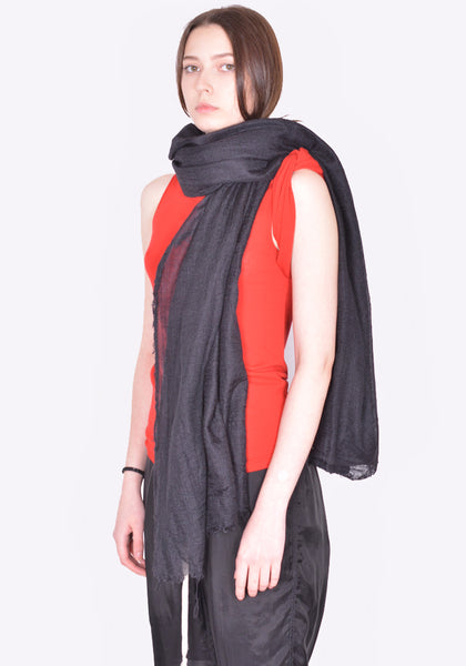 RICK OWENS WOMEN FOLLO SCARF BLACK SS24 | DOSHABURI Online Shop