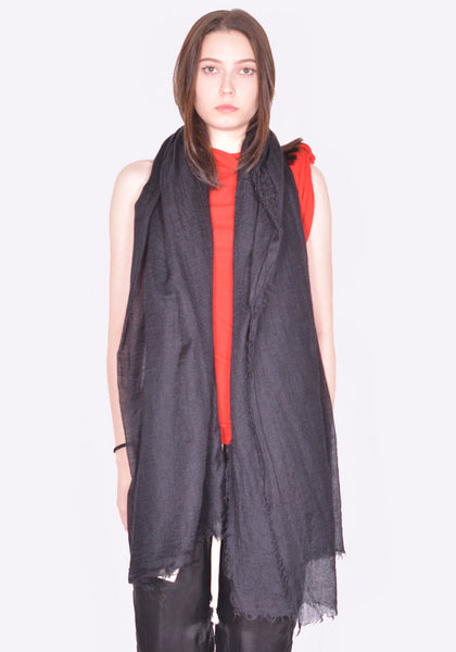 RICK OWENS WOMEN FOLLO SCARF BLACK SS24 | DOSHABURI Online Shop