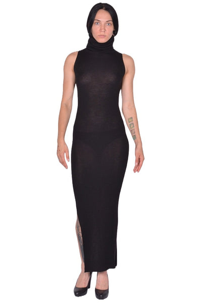 RICK OWENS WOMEN RP02E4661 RIBM TUBE DRESS BLACK (New Season FW25)