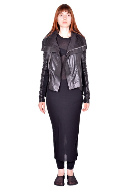 RICK OWENS WOMEN RP02F5743 LBY 09 NASKA BIKER JACKET BLACK (New Season FW26)