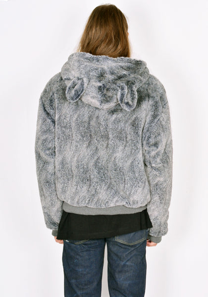 SKY HIGH FARM SHF04T026-1 UNISEX REVERSIBLE WOLF AND SHEEP HOODIE GREY FW23 | DOSHABURI Online Shop