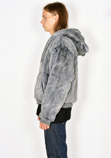 SKY HIGH FARM SHF04T026-1 UNISEX REVERSIBLE WOLF AND SHEEP HOODIE GREY FW23 | DOSHABURI Online Shop