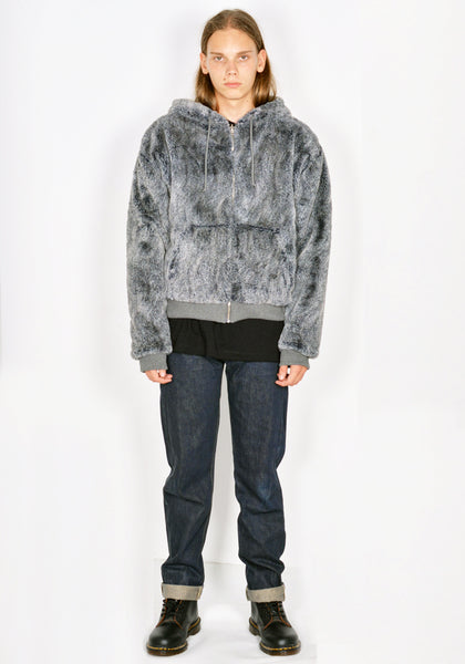 SKY HIGH FARM SHF04T026-1 UNISEX REVERSIBLE WOLF AND SHEEP HOODIE GREY FW23 | DOSHABURI Online Shop