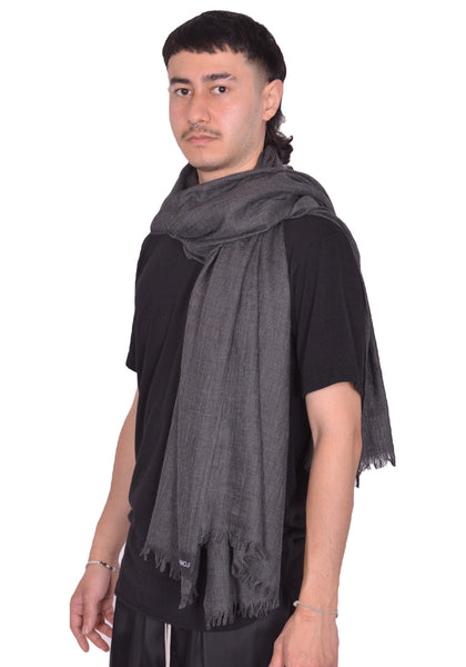 YUIKI SHIMOJI SCARF CASHMERE/SILK DARK GREY | DOSHABURI Online Shop