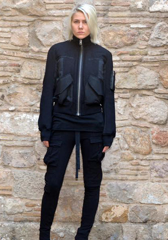 HAIDER ACKERMANN WOMENS PADDED ZIP-UP JACKET BLACK | 50%OFF SALE | DOSHABURI Online