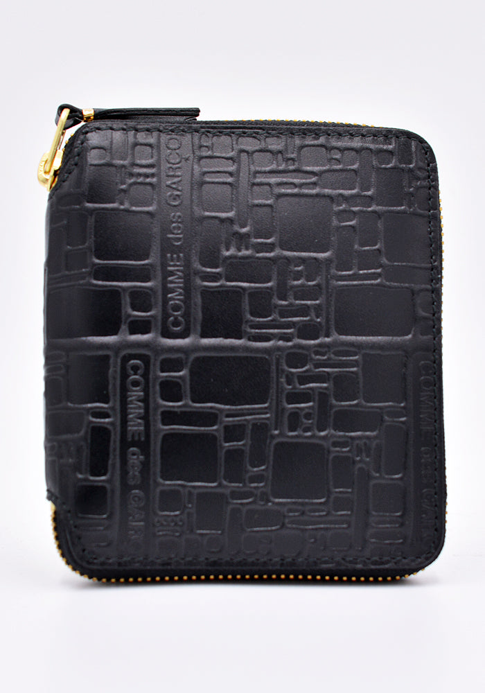 COMME DES GARCONS SA2100EL LOGOTYPE ZIP WALLET BLACK | DOSHABURI Online Shop