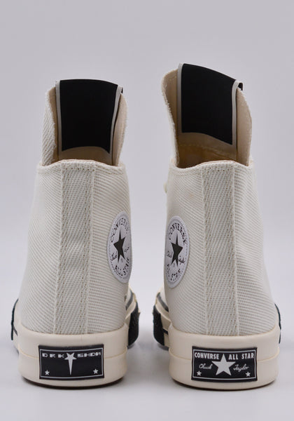 RICK OWENS DRKSHDW x CONVERSE DC02AX686 DRKSTAR HI-CUT SNEAKERS WHITE