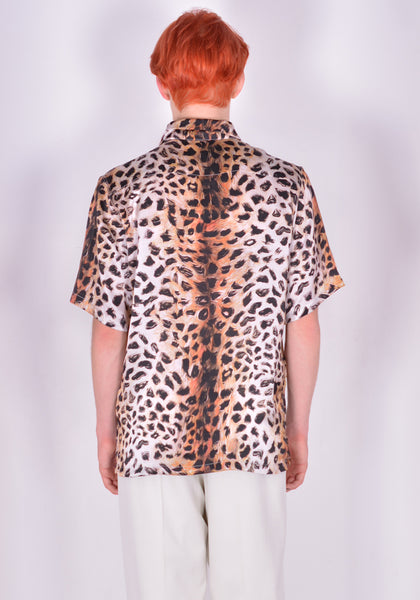 ENDLESS JOY SHORT SLEEVE SILK SHIRT LEOPARD FW21 | DOSHABURI Shop