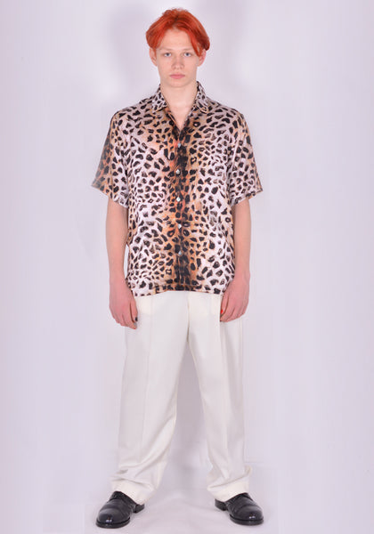 ENDLESS JOY SHORT SLEEVE SILK SHIRT LEOPARD LIGHT