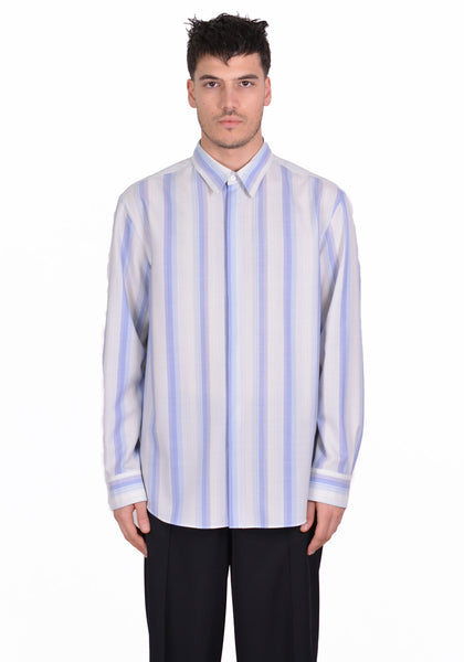 OVERCOAT S20T01-NKWGS DROPPED SHOULDER SHIRT BLUE STRIPE - DOSHABURI Shop