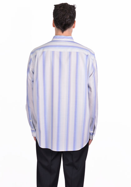 OVERCOAT S20T01-NKWGS DROPPED SHOULDER SHIRT BLUE STRIPE - DOSHABURI Shop