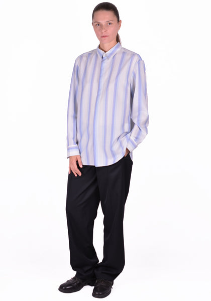 OVERCOAT S20T01-NKWGS DROPPED SHOULDER SHIRT BLUE STRIPE - DOSHABURI Shop